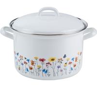 Riess Marmite à viande en émail Casserole avec couvercle 18 cm 2,5 litres Flora