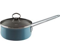Riess Nouvelle Aquamarin Casserole à manche avec couvercle en verre Ø16cm, 1 litre Émail extra-fort