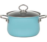 Riess Nouvelle marmite à viande avec couvercle en verre Ø24cm, 6 litres bleu cristal