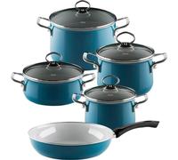 Riess Set de casseroles 5 pièces bleu aigue-marine émail