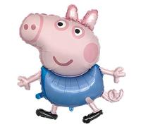 Riethmüller Ballon gonflable en forme de grand format Peppa Pig George H45 emballé 63 x 81 cm - Ballon pour anniversaire d'enfant et fête à thème - Décoration de fête de dessin animé pour enfants