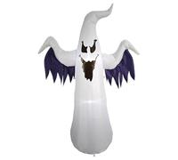 Riethmüller Fantôme commun Gonflable 128 x 63 x 190 cm - Décoration d'halloween pour l'extérieur et l'intérieur - Figurine avec Ventilateur, Effets de lumière - avec piquets et Cordes - Décoration