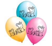 Riethmüller Peppa Pig - Lot de 6 ballons en latex de 27,5 cm - Pour anniversaire d'enfant et fête à thème - Décoration de fête de dessin animé pour enfants