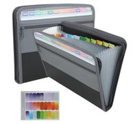rieur 13 Compartiments A4, Trieur A4, 13 Pochettes Rangement Papier Administratif/Classeur, Classeur Range Document (grise)