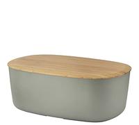 RIG-TIG Bread Bin Box-IT - Boîte de rangement pour pain, petits pains, biscuits, viennoiseries, planche à découper comme couvercle - Design scandinave, accessoire de cuisine - Gris chaud