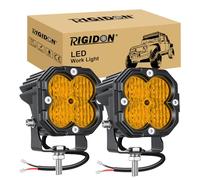 RIGIDON 2 x mini phare travail led, 3 pouces 30W 3000lm feu antibrouillard | 12V 24V, étanche, 3500K jaune, feux de travail, projecteurs lumière, floodlight, pour offroad voiture camion ATV 4x4 tracteur