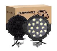RIGIDON 2 x Rond Phare de travail led, 7 Pouces 18 cm 51W Flood Phare Led | 12V 24V, 6000K Blanc Feux de travail, Feu antibrouillard pour 4x4 Offroad Véhicule Voiture Camion SUV ATV 4x4 Bateau, Noir