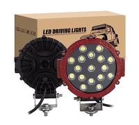 RIGIDON 2 x Rond Phare de travail led, 7 Pouces 18 cm 51W Flood Phare Led | 12V 24V, 6000K Blanc Feux de travail, Feu antibrouillard pour 4x4 Offroad Véhicule Voiture Camion SUV ATV 4x4 Bateau, Rouge