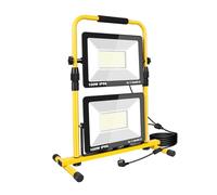 RIGIDON 2x 100W projecteurs de chantier, lampe d'extérieur pliable portable | 20000lm, câble de 5 mètres, 6000K blanc, etanche IP66, phare de travail led, pour travaux d'atelier, garage, terrasse, jardin