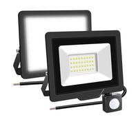 RIGIDON 2x 30W projecteur d'extérieur led avec detecteur de mouvement, PIR | sans prise, 3000lm, 6000K blanche froide, étanche IP66, éclairage de sécurité extérieur, pour patio garage terrasse jardin