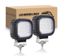 RIGIDON 2x Carré Phare de Travail Led, 5 Pouces 48W Flood Feux de travail | Projecteur de travail 12V 24V pour 4x4 Offroad Véhicule Voiture Camion Tracteur SUV Pickup Batteuse Excavatrice, 6000K Blanc