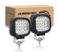 RIGIDON 2x Carré Phare de Travail Led, 5 Pouces 48W Spot Feux de travail | Projecteur de travail 12V 24V pour 4x4 Offroad Véhicule Voiture Camion Tracteur SUV Pickup Batteuse Excavatrice, 6000K Blanc