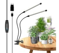 RIGIDON Lampe Plante Interieur avec Clip, 2 Têtes 84 leds Grow Light, 6000K/3000K/380nm-800nm Led Horticole Spectre Complet Lampe de Croissance, ON/OFF Automatique pour Hydroponie, Serre Culture