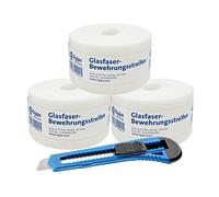 Rigips® Lot de 3 bandes de recouvrement en fibre de verre - Rouleau de 50 mm x 25 m
