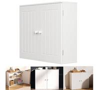 Rigogo Armoire murale étanche pour salle de bain, unité de rangement de salle de bain, moderne, multifonction, armoire à double porte, pour cuisine, couloir, chambre à coucher, 50,3 x 60 x 15,2 cm
