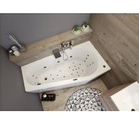 RIHO Delta baignoires d'angle, version gauche, avec système Bliss, 1 place, blanc, B069004005, Exécution: 160x80x48cm, volume utile : 130 litres