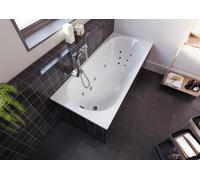 RIHO Future Baignoires rectangulaires, version gauche, avec système flow, 1 place, blanc brillant, B074005005, Exécution: 180x80x48cm, volume utile : 145 litres