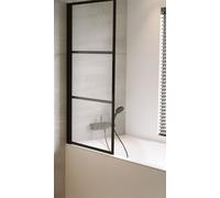 Riho Grid paroi de baignoire 80 cm monobloc noir mat/verre transparent G004046121