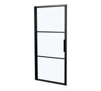Riho Grid porte pivotante 90x200cm profil noir et verre transparent G004002121