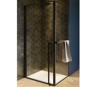 Riho Lucid cabine de douche 100x100 cm carrée noir mat/verre transparent G005015121
