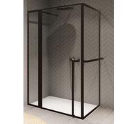 Riho Lucid cabine de douche 110x100 cm rectangulaire noir mat/verre transparent G005018121
