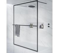 Riho Lucid paroi de douche 100 cm noir mat/verre transparent G005030121