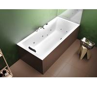 RIHO Lugo Wall Baignoires rectangulaires, avec système flow, à encastrer, 2 places, 180x80x47,5cm, blanc brillant, B159004005, Exécution: Version droite
