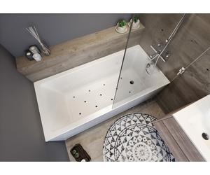 RIHO Lusso Plus Baignoires rectangulaires, avec système d'air, 170x80x48cm, 215 Betteres, encastrable, 1 place, blanc, B006002005, Exécution: Version droite