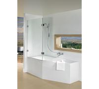 Riho Scandic paroi de baignoire 81.5 cm deux pièces noir mat/verre transparent G001169121