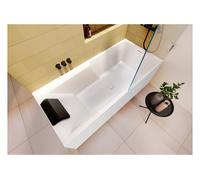 RIHO Still Shower B2W Baignoires rectangulaires, variante Plug&Play, 2 places, blanc, B103026005, Exécution: 180x80x62cm, à gauche