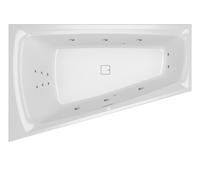RIHO Still Smart baignoires d'angle, avec système flow, à encastrer, 170x110x50cm, 240 Betteres, 2 places, blanc brillant, B101006005, Exécution: Version droite, sans oreiller/lumière