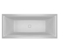 RIHO Still Square Baignoires rectangulaires, à encastrer, avec garniture de vidage et de trop-plein, 2 places, blanc, B100005005, Exécution: 170x75x50cm, oreiller+lumière droite/gauche