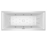 RIHO Still Square Baignoires rectangulaires, version gauche, avec système Joy, à encastrer, avec garniture de vidage et de trop-plein, 2 places, blanc, B100027005, Exécution: 170x75x50cm, oreiller+lum
