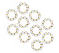 Riiichflowshop Lot de 10 Ronds de Serviette en Perles Imitation Perles Blanches élégantes Strass pour Serviettes de Table pour dîner de Mariage