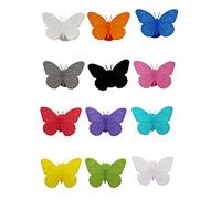 Riiichflowshop Lot de 12 marqueurs de Verre à vin en Silicone pour Cadeau de Reconnaissance décoratif de Papillon pour la Maison Festival fête de Mariage décembre Silicone