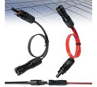 Riisoyu 2 pièces Câble Plat de Panneau Solaire, 30cm Passage de Fenêtre Solaire MC4 Rallonge Solaire Photovoltaïque Très Flexible Câble Solaire MC4 pour Centrale Electrique de Balcon Centrale Solaire
