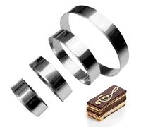 Riisoyu Emporte Piece Rond, Lot de 4 Emporte-pièces en Acier Inoxydable Diamètre 7,5/9,5/12/15 cm 2cm Haut Cercle a Patisserie pour Pâtisserie Gâteau Fondant Feuilletée Biscuit et Tartelettes