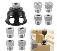 Riisoyu Gabarit de Percage, Guide de Percage avec Douilles de Perçage de 3-10mm pour Chevilles en Bois, 8 Tailles de Douilles de Guidage, Perçage Vertical Laser, Guide de Perçage