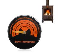 Riisoyu Thermomètre de Poêle Magnétique, Thermomètre de Tuyau de Cheminée de Four Cadran en Alliage D'aluminium Jauge pour Poêle à Bois à Gaz à Granulés de Tuyau 0-400℃ Rond de Haute PréCision