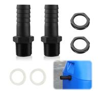 Riisoyu Trop-Plein Cuve Eau, Lot de 2 Trop Plein Embout Droit Cannelé 25mm Raccords de Trop-Plein pour Tuyau de Trop-Plein avec écrou et Rondelle