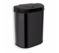 Rijoka Sensor Poubelle 70L - avec 2x 35L compartiments - inox - Tri sélectif - Soft Close - sans empreintes digitales - Design moderne - Noir