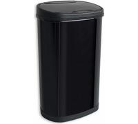 Rijoka Sensor Poubelle 50L - avec 2x compartiments 20L + 30L - Inox - Tri sélectif - Soft Close - Sans empreintes digitales - Design moderne - Noir