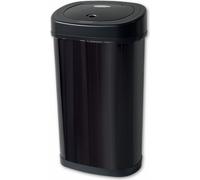 Rijoka Sensor Poubelle 50L - Inox - Soft Close - Sans empreintes digitales - Design moderne - Noir
