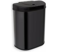Rijoka Sensor Poubelle 70L - avec 2x 35L compartiments - inox - Tri sélectif - Soft Close - sans empreintes digitales - Design moderne - Noir