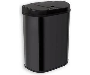 Rijoka Sensor Poubelle 70L - avec 2x 35L compartiments - inox - Tri sélectif - Soft Close - sans empreintes digitales - Design moderne - Noir