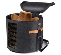 RIKEL BoîTe de Rangement pour Chapeau Rond - BoîTe à Chapeau Pliable avec Couvercle pour VêTements RembourréS et Jouet Animal, BoîTe Organisateur de Transport Gris Foncé