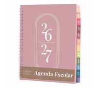 Rileys Agenda 2026 2027, Agenda Scolaire & Professionnel, Planificateur Journalier, Hebdo & Mensuel, Carnet, Reliure Double Spirale, Juil 2026-Juin 2027 (20 x 15 cm, Rose, en espagnol)