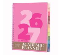 Rileys Agenda 2026 2027, Agenda Scolaire & Professionnel, Planificateur Journalier, Hebdo & Mensuel, Carnet, Reliure Double Spirale, Juil 2026-Juin 2027 (20 x 15 cm, Rose, Épais, en UK)