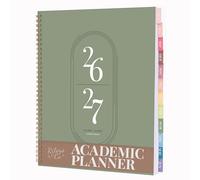 Rileys Agenda académique 2026-2027, quotidien, hebdomadaire et mensuel, juillet 2026 à juin 2027, pages de notes pour étudiants, reliure à double fil, agenda hebdomadaire pour l'école et le travail