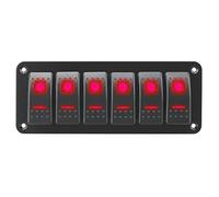 Riloer 3/4/5/6/8 Tableau de commutation de gang, Panneau de commutateur ROCKER DC12V / 24V 240W, Auto RV Yacht Modified 12-24V Universal-Aluminim-Panel Switch